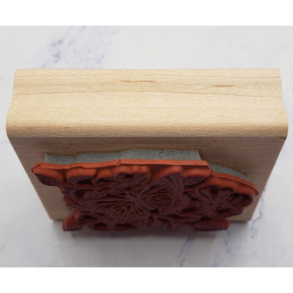 Stampin' Up! Butterfly Garden Flower Field Wood Mounted Rubber Stamp - Picture 5 of 7